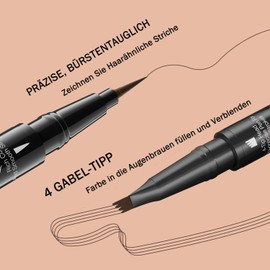 Eyebrow Pencil Hair Drawing Waterproof, 4 Fork Tip 2-in-1 Dual-Ended Microblading Eyebrow Pencil, Smudge-proof Eyebrow Pencil Can Easily Natural Eyebrow Colour (Dark Brown)