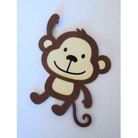 Cute Monkey #1 Die Cut Paper Piecing Scrapbook Embellishment