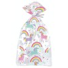 Unique 63394 - Cellophane Party Bags - Rainbow & Unicorn