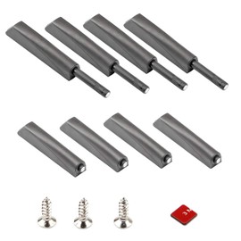 8Pcs Magnetic Push Latches for Cabinet Door, Door Rebound Device, Visible & Hidden 2 Installation Methods, Push to Open Door Latch for Closet, Cupboard, Wine, Cabinet, Drawer Sliding Door-Black