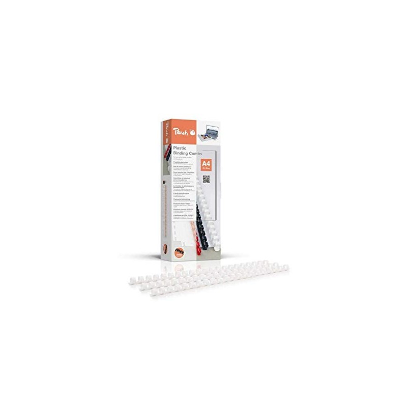 Peach Binding Combs 10mm, 65 A4 sheets, white