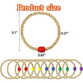 LALOCAPEYO Outdoor Toss Rings for Speed and Agility Practice Game,Multicolor Rope Ring Toss Game Replacement Parts,Yard Games Lawn Games for Party(5 Colors-Red Blue Yellow Green Purple)