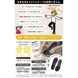 骨格インソールポテンシャル【理学療法士開発】足・膝の負担軽減＆姿勢補正 疲れない 立ち仕事 美姿勢サポート 衝撃吸収 土踏まず かかとサポート 抗菌 男女兼用 サイズ調整可能 (C : 24-24.5)