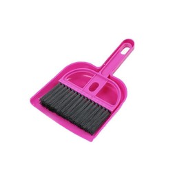 Mini Dustpan Brush Set Plastic Portable Brush Cleaning Dustpan for Cage Cleaning of Animals, Guinea Pigs, Rabbits, Hamsters, Reptiles, Hedgehogs (Red)
