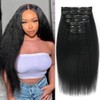 20 Inch Kinky Straight Clip ins 8Pcs 110g Clip in