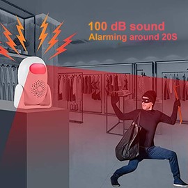 Motion Sensor Alarm with Remote Control Wireless Infrared Home Burglar Security System PIR Indoor Motion Detector for Garage/Shed/Home Security