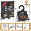 Sancodee 8 Pack Clothes Moth Traps with Natural Pheromones, Hanging