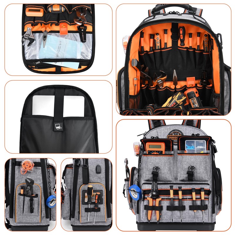 Tool Bag Backpack - Heavy Duty Tool Backpack Water-resistant HVAC