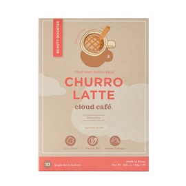 Clöud Café Collagen Infused Churro Latte Instant Coffee Packets - Vitamin B12, Marine Collagen, & Lions Mane Single Serve Instant Coffee (10 Sachets)