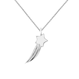 Sterling Silver Shooting Star Pendant Necklace, 18"