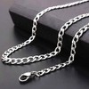 r_planning Silver Necklace, Curb Chain, Simple Design, Accessory, Unisex, Unisex