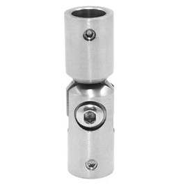 Stainless Steel Crossbar Holder Connector 0° - 90° with Joint Stainless Steel V2A (AISI 304) Polished K240 Diameter 10 mm