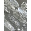 Clear half and half handmade nail tips - long point