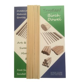 Trustleaf 5mm x 30cm Birch Hardwood Wooden Dowels (10 Dowels)