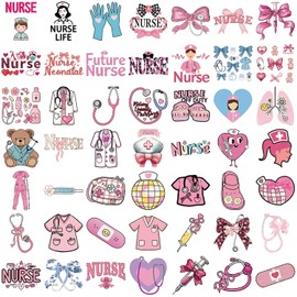 Nurse Stickers for Laptop (50 Pieces), Gift for Children, Teenagers, Adults, Nurse Waterproof Vinyl Stickers for Car, Motorcycles, Bicycle, Luggage, Scrapbooking, Skateboard, Guitar