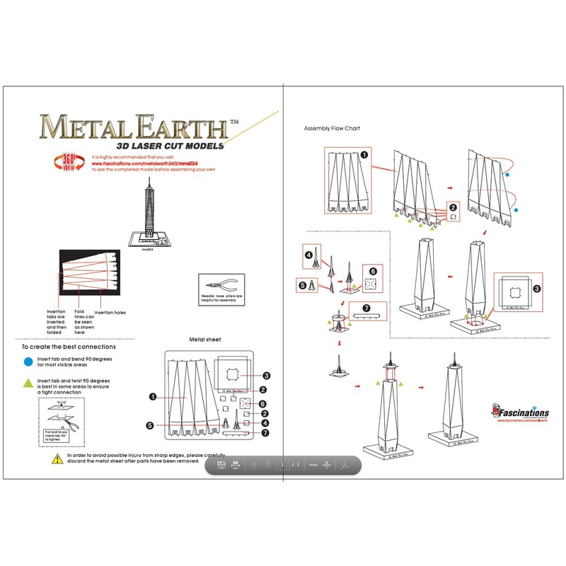 Fascinations Metal Earth One World Trade Center Building 3D Metal