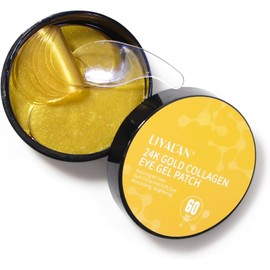 LIYALAN Parches De Oro De 24 Quilates Para El Contorno De Ojos, Para Ojeras Y Bolsas. Mascarilla Para El Cuidado De La Piel Con Ojos Hinchados. Productos De Belleza Para Mujeres. 60 Unidades.