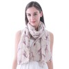 Lina & Lily Giraffe Animal Print Women's Scarf Oversized (Beige
