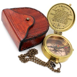 5MOONSUN5 5MoonSun5's to My Soulmate Thank You for Being a Great Life Partner- Engraved, Valentine Gift, Birthday, Long Distance, Love, Sorry, Keepsakes, Old Memories, Love Moments Compass.