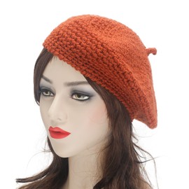 ZLYC Women Cable Knitted Berets Braided Baggy Beanie Winter Wool Warm Hat(Solid Caramel)