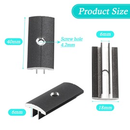 Pack of 100 Aluminium Alloy Patio Clips Fixing Clips Hidden Spacer Clips with 100 Screws for WPC/BPC, Bamboo Wood Floor Closure