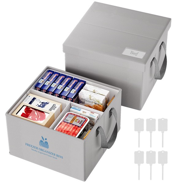 Housolution Housolution 2 Pack Freezer Organizer Bins, Collapsible Deep Chest