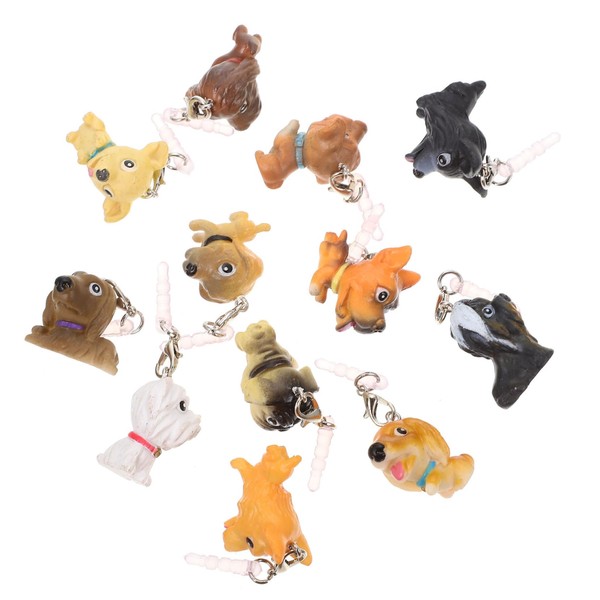 COHEALI 12Pcs Dog Design Earphone Jack Plug Random Style Dust
