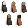 Gedotec Furniture knob made of solid metal and leather, 1