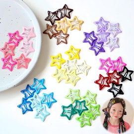 MTDDYMXLFG 50 Piece Set of 25 Colors, Colorful Stars, Hair Clips, Hairpins, Cute, Various Colors, Patch Pins, Bangs Clips, for Kids and Adults, Perfect Gift for Everyday Use and Parties