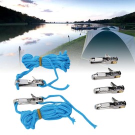 Brrnoo CuerdaAjustador,Tensor de Cable con Ajuste de Cuerda sin Esfuerzo, Rodillo de Latón Marino y Acero Inoxidable, Se Adapta a Cuerdas de 3 Mm/4 Mm, Paquete de 4 con Caja de