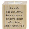 Wooden Tea Light Holder with Friends Are Like Stars Print