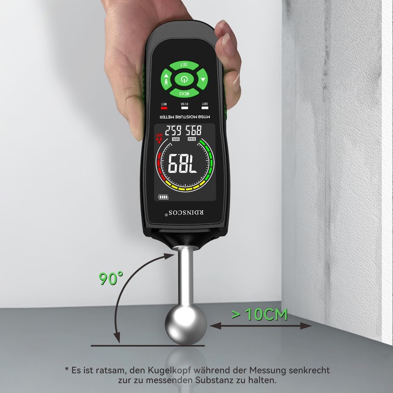 RDINSCOS Moisture Meter for Walls Wood Moisture Meter Non-Destructive Measurement