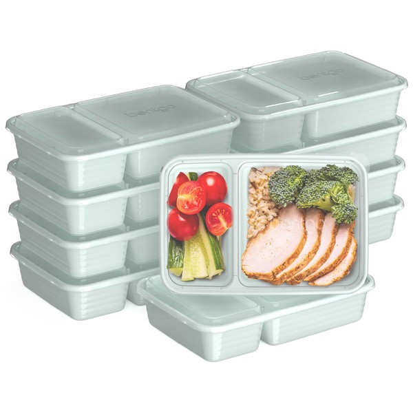 Bentgo 20-Piece Lightweight, Durable, Reusable BPA-Free 2-Compartment Containers - Microwave,