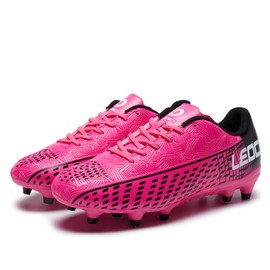 LEOCI Soccer Cleats for Women's and Men's Outdoor Unisex Football Shoes Firm Rugby Boots
