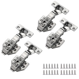 Bisagras para Gabinete de Cierre Suave de Cocina, 4 Piezas Bisagras para Clóset de Cocina Sin Marco, para Bisagras de Puerta de Clóset de Cocina Superpuestas, Ángulo de Apertura de 110 Grados