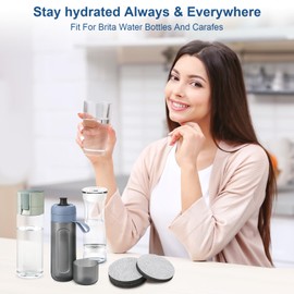 Pack of 8 MicroDisc Water Filters for Brita Fill & Go Water Filter Bottles Carafes, Water Filter Discs Reduces PFAS, Chlorine, Microparticles, Other Taste-Impasing Substances in Drinking Water
