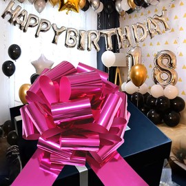 1Pcs 14 Inch Giant Large Pull Bow Big Bow,Great Gift Bows for appliances,Bikes,Table Decorations and Party Events (Rose Red)