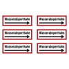 Sticker: 37 x 105 mm, 6 pieces, water shut-off valve,