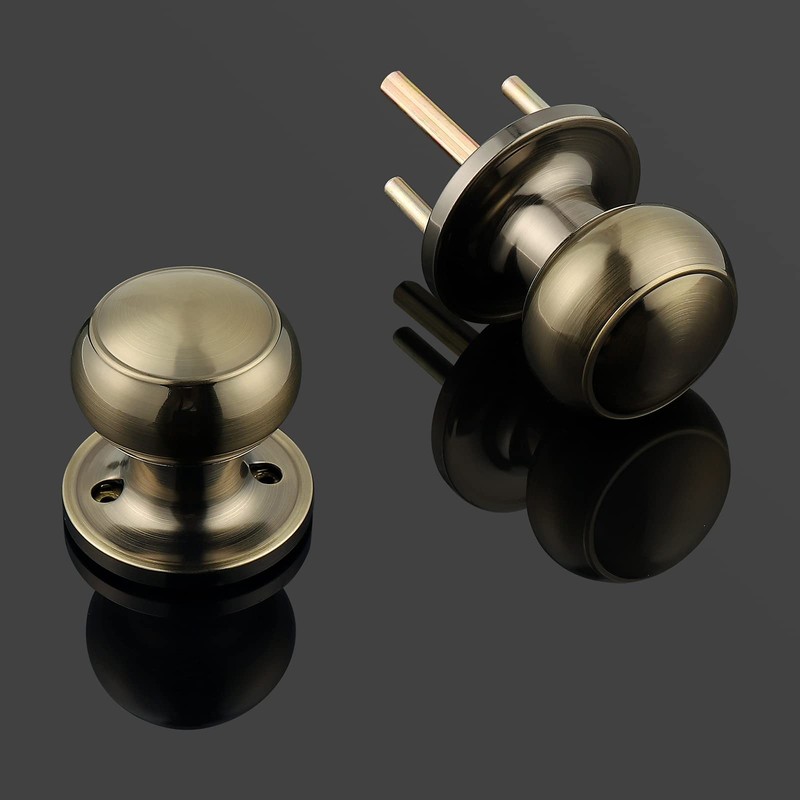 Probrico 6 Pack Door Knobs Interior Antique Brass, Closet Door