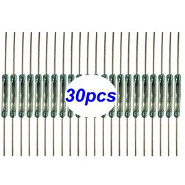 Gebildet 30pcs Reed Switch, Normally Open (N/O) Magnetic Induction Switch, Miniature Reed Contact (2mm x 14mm)