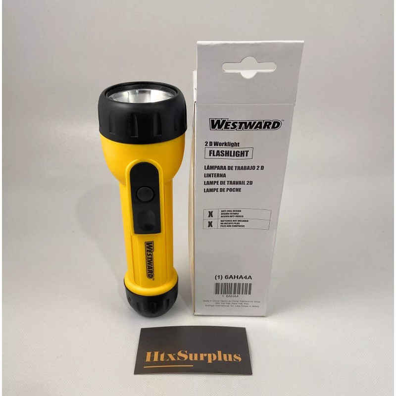 Westward Industrial Handheld 2D Flashlight Work Light, Yellow, Incandescent