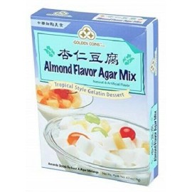 Golden Coins Tradtional Oriental Chinese Instant Sweet Dessert Mix Made in USA - Almond Flavor Agar Mix