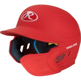 Rawlings | MACH ADJUST Batting Helmet with Extension Flap | Right Hand Batter | Junior (6 3/8" - 7 1/8") | Matte Scarlet