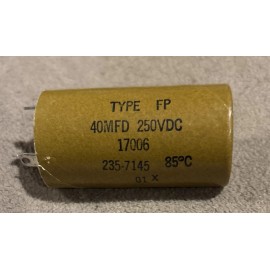 Wollensak Vintage Paper Capacitor Cap Type FP 40MFD 250 VDC 85*C # 235-7145 # 17006 *NEW