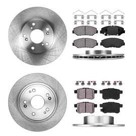 [LX/LXS/LXP] FRONT 282mm + REAR 281.6mm Premium OE 5 Lug [4] Rotors + [8] Low Dust Ceramic Pads + Clips CRK11073