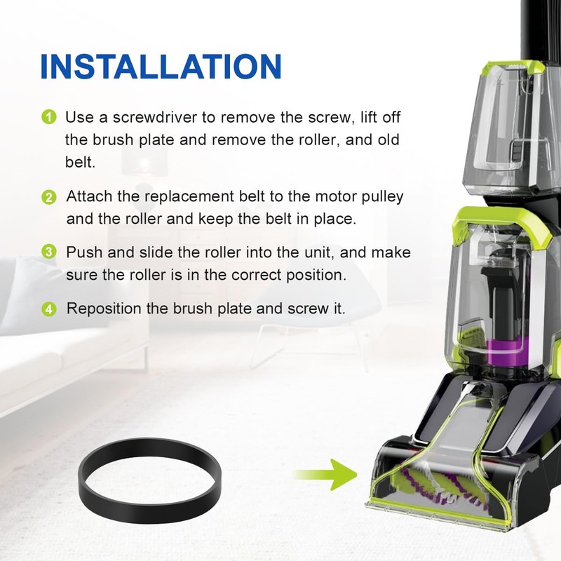 LANMU Replacement Belts Compatible with Bissell PowerForce/TurboClean PowerBrush and ProHeat