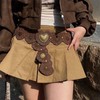 TRADERPLUS Wide Belt Boho Chic Heart Shape PU Leather Western