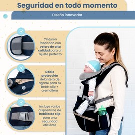 Quimets. Babytrage, ergonomische 6-in-1-Babytrage, bequem, leicht und atmungsaktiv. Babytrage von 0 bis 36 Monaten. Von 3 bis 20 kg. Multifunktionales Baby-Kängurutuch (blau)