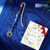 Vintage Sunshing Bookmark Pendant Metal Hook with Natural Crystal Stones