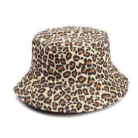 Camelliass Women Leopard Print Bucket Hat Summer Reversible Sun Hat Beach Fisherman Hats for Women Men (Khaki)